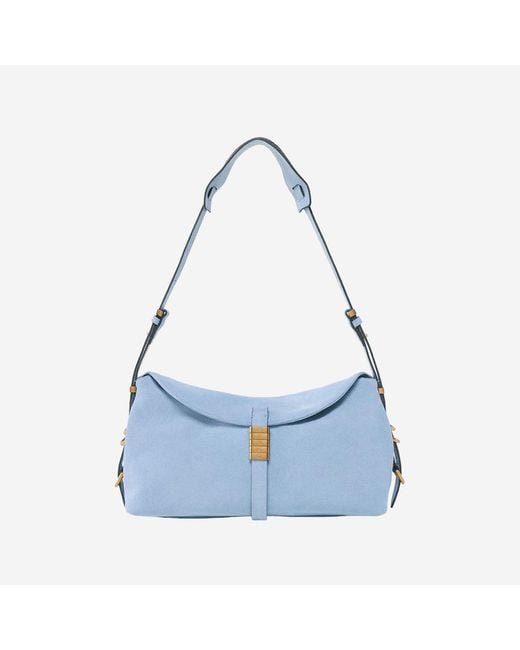 Pinko Blue Saddle Bag Baguette Shoulder Bag
