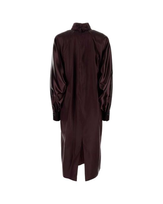 Ferragamo Purple Salvatore Burgundy Satin Dress