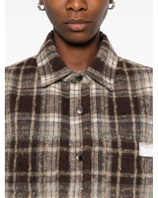 DUNST Flanel Checked Shirt in het Brown