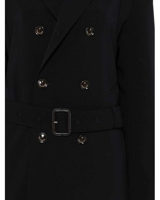 Montecore Black Double-Breasted Coat With Belt for men