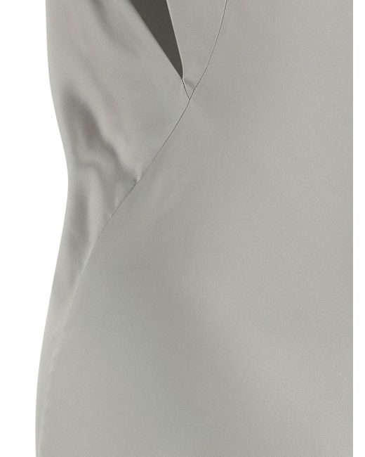 Alberta Ferretti White Mermaid Silhouette Satin Evening Dress