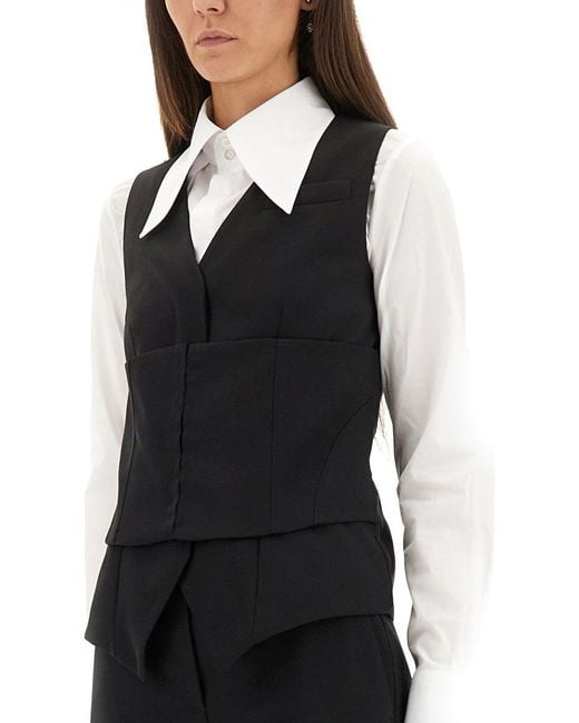 Alexander McQueen Black Alexander MC Königin Vest Korsett