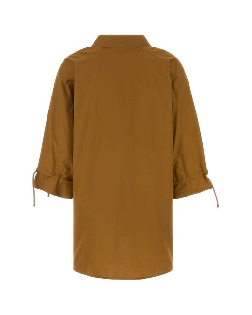 Max Mara Natural Biscuit Poplin Adorni Blouse