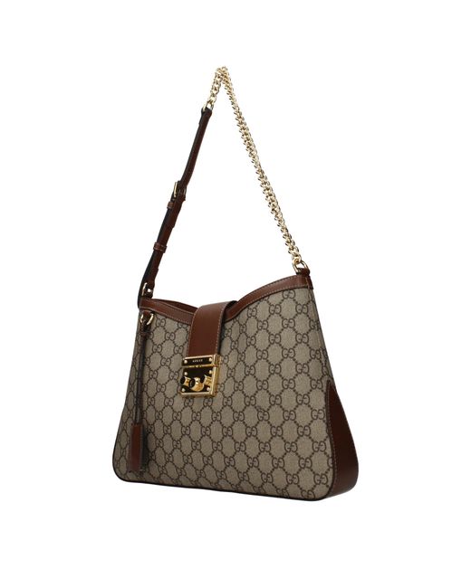 Gucci Brown Padlock Shoulder Bags/Ebony Fabric