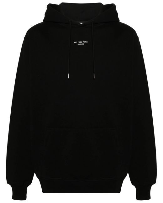 Drole de Monsieur Black Classic Slogan Hoodie