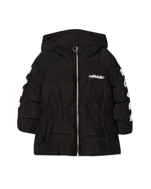 Off-White c/o Virgil Abloh Black Piumino Con Zip Diag