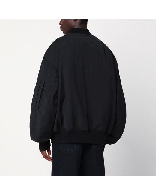 Entire studios Black Zip Up Bomber Jacket for men