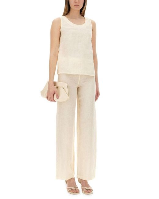 120% Lino White Linen Top