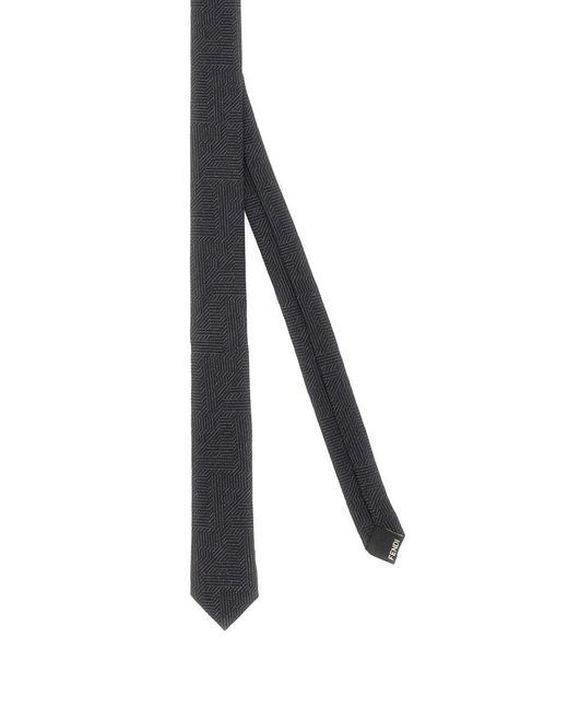 Fendi White Wool Tie for men