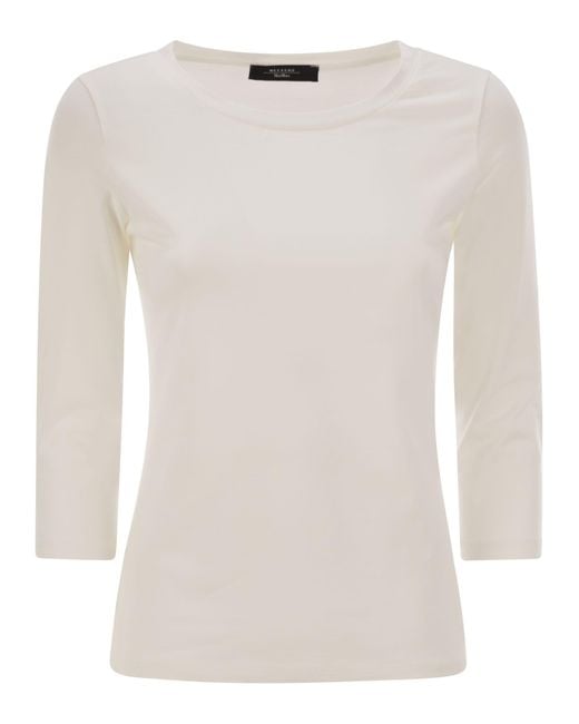Week-end Max Mara Multia T-shirt en maillot de coton biologique Weekend by Maxmara en coloris White