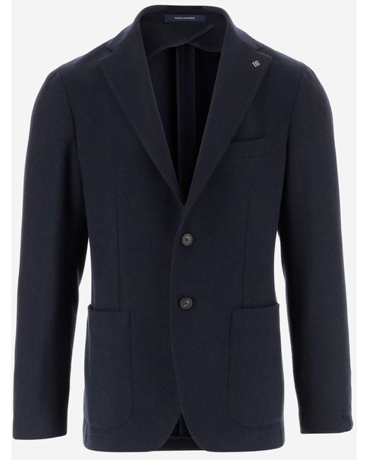 Tagliatore Blue Wool Blend Single Breasted Jacket