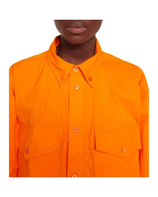 Balenciaga Orange Oversized Cotton Shirt
