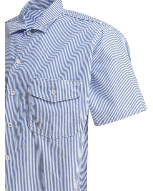 Beams Plus "werk"-shirt in het Blue voor heren