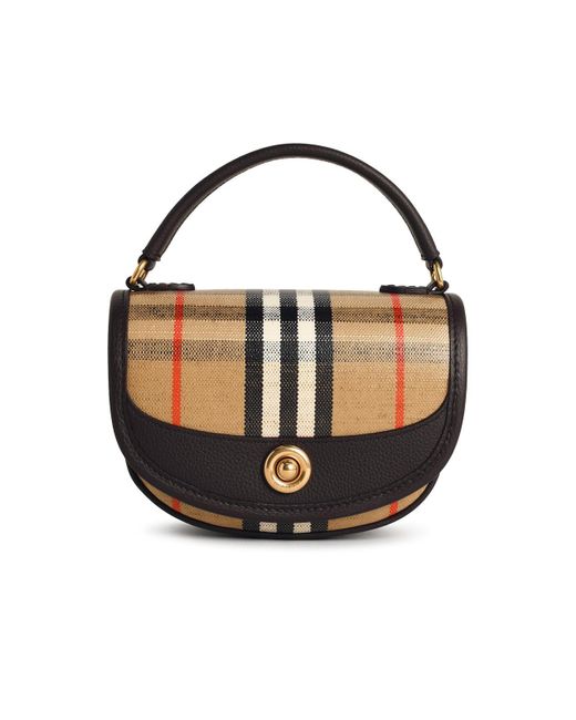 Burberry Black Mini 'Highlands' Bag in Sandbaumwollmischung
