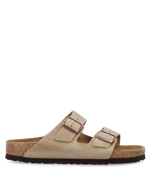 Birkenstock White Arizona Oiled Leather Sandals