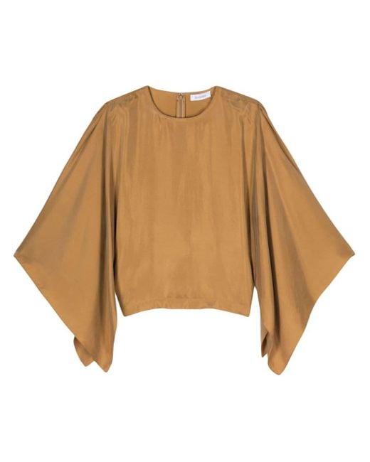 Rodebjer Natural Wide Open-Sleeves Blouse