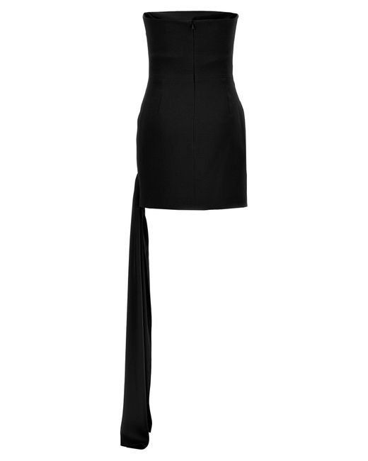 David Koma Black Asymmetric Hem Strapless Mini Dresses