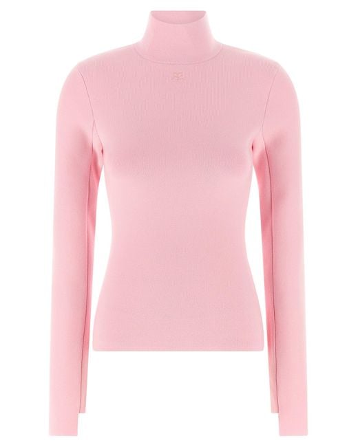 Courreges Pink Interlock Viscose Sweater