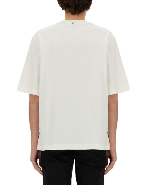 Burberry Regular Fit Cotton T-Shirt With Subtle Hem Patch in White für Herren