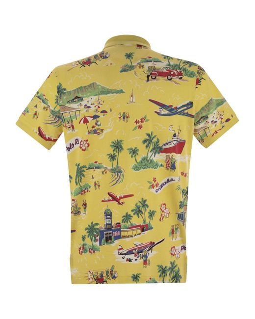 Polo Ralph Lauren Yellow Polo Bear Custom Slim-Fit Pique Polo for men