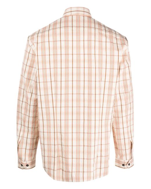 Camisa a cuadros de manga larga Peserico de hombre de color Natural