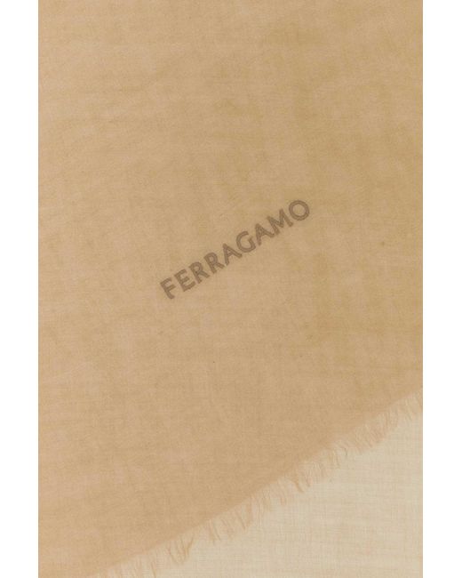 Ferragamo Natural Salvatore Camel Cashmere Scarf