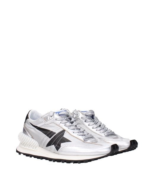 Golden Goose Deluxe Brand White Sneakers Running Donna Tessuto Argento/Nero