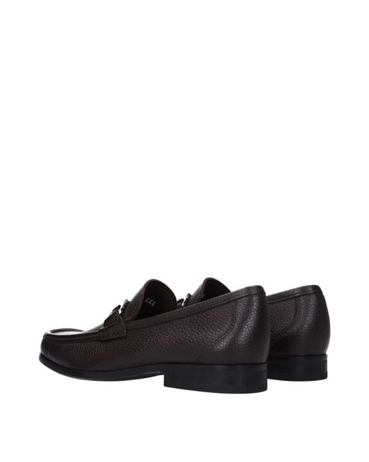 Ferragamo Black Grandioso Moccasins/Hickory Leather