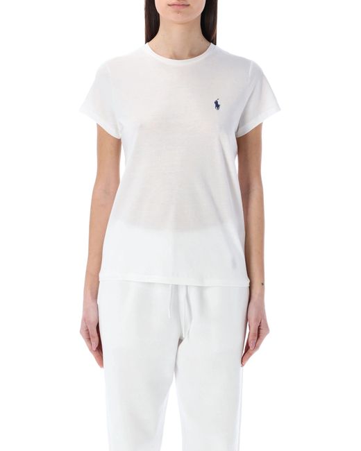 Polo Ralph Lauren White Classic Cotton Crewneck Tee