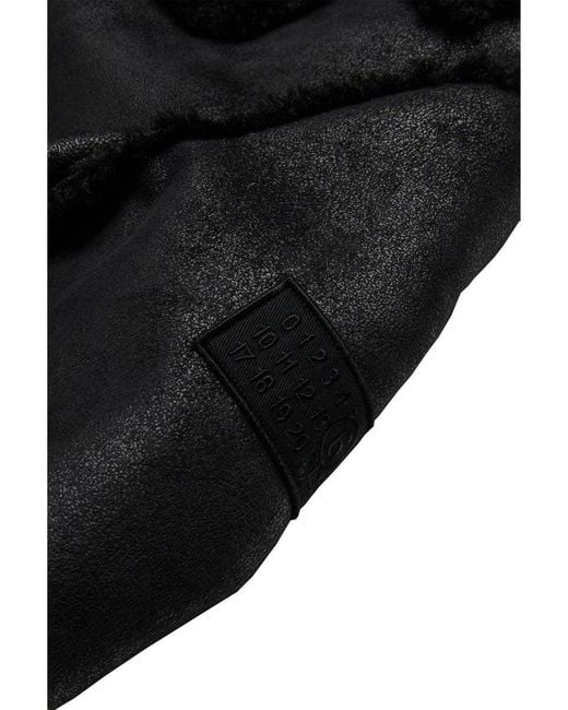 MM6 by Maison Margiela Black Shearling-Type Jacket With Teddy Details
