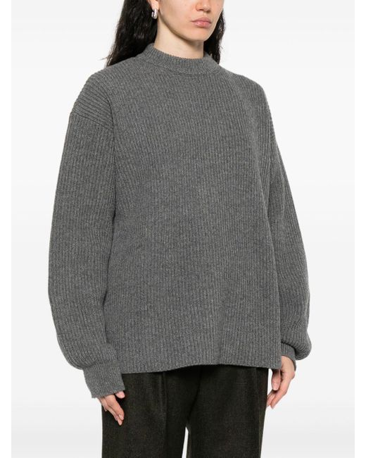 Jil Sander Gray Grauer Seide & Nylon Pullover