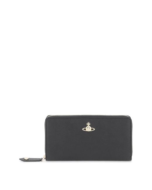 Zip alrededor de la cartera de billetera Vivienne Westwood de color Black