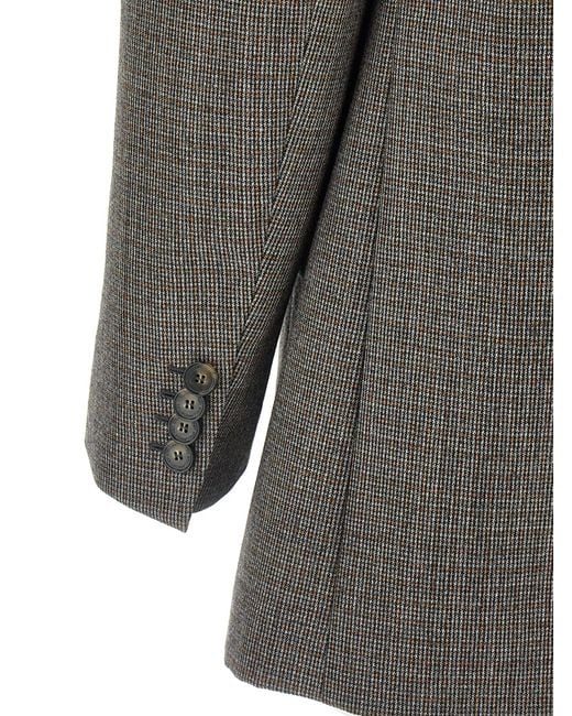 Stella McCartney Micro Houndstooth Blazer Met Één Borsten in het Black