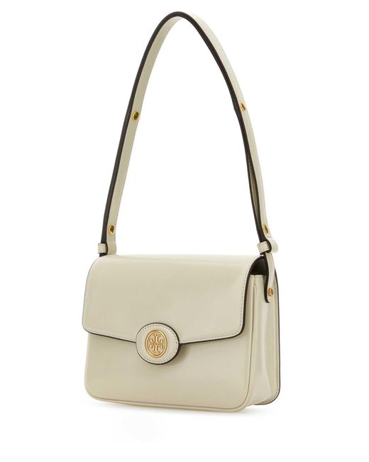 Tory Burch Metallic Chalk Leather Robinson Shoulder Bag