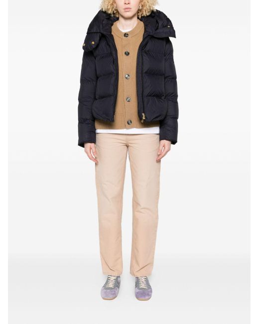 Pinko Blue Quilted High-Neck Puffer Jacket