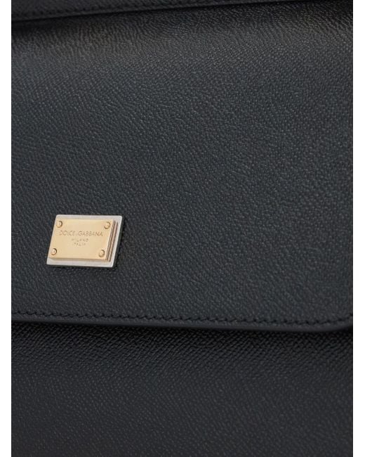 Dolce & Gabbana Black Sicily Large Leather Handbag