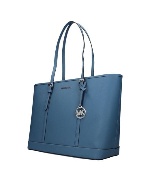 Michael Kors Blue Jet Set Travel Shoulder Bag/Cornflower Leather