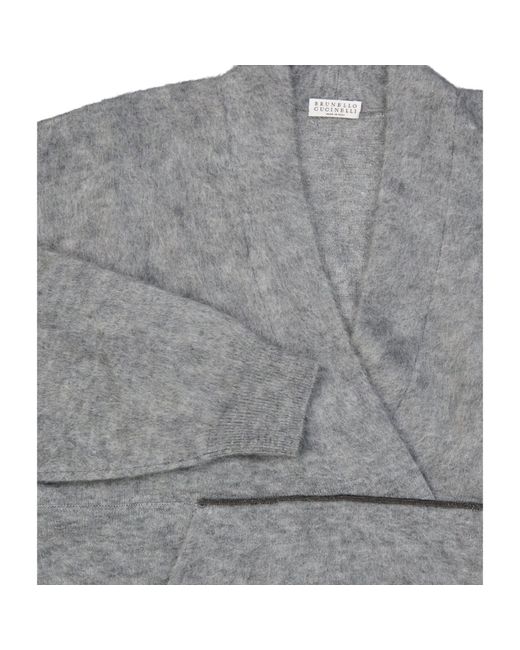Brunello Cucinelli Gray Mohair Wool Pullover