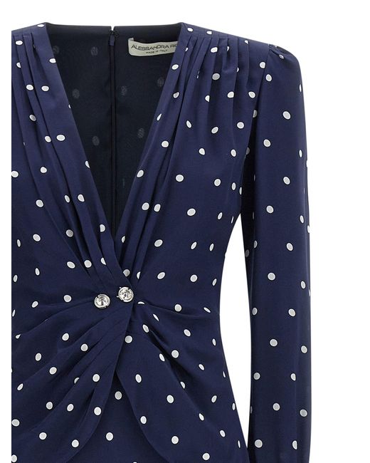 Robe à pois riche Alessandra Alessandra Rich en coloris Blue