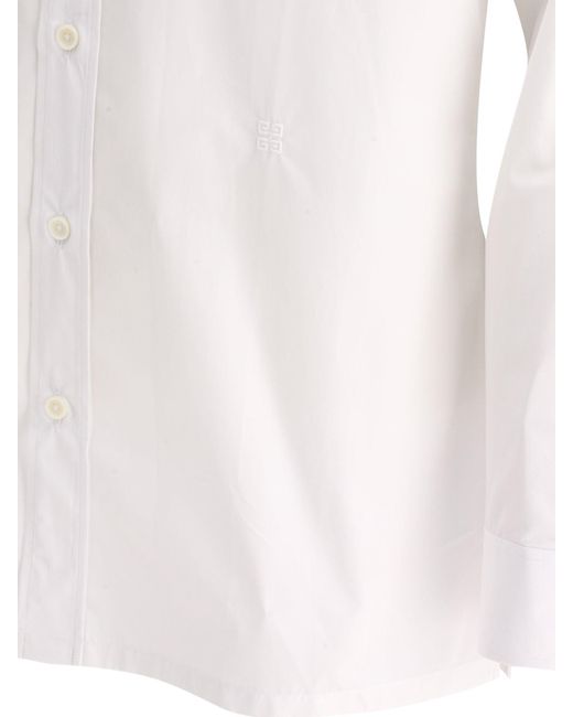 "4 G" Camisa de Poplin bordada Givenchy de hombre de color White