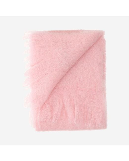 Jil Sander Pink Mohair Blend Scarf