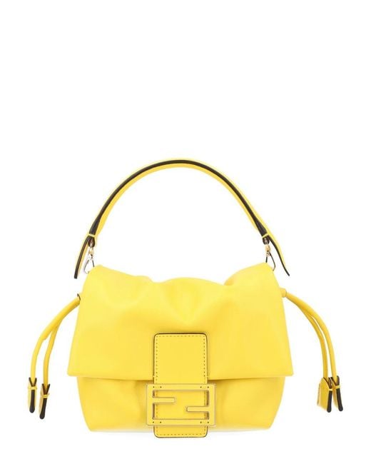 Fendi Yellow Borsa "Mamma Baguette" Small