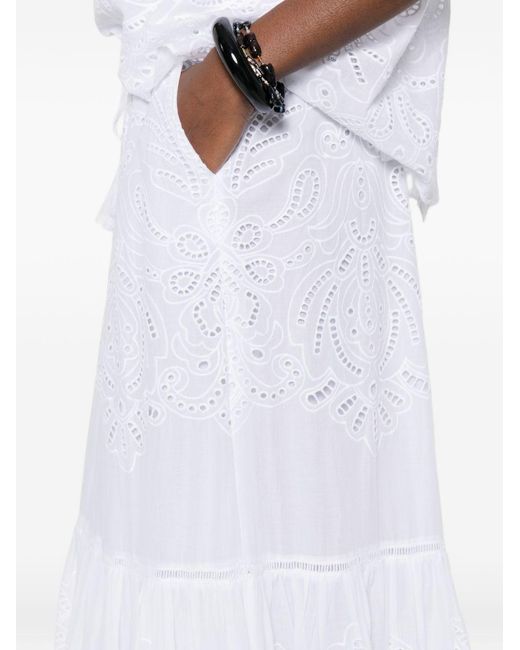 ERMANNO FIRENZE White Cotton Long Skirt