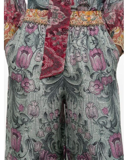 Pantalones de seda estampados Pierre Louis Mascia de color Red