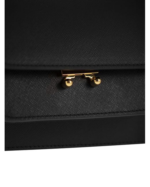 Marni Black Trunk Mini Bag In Calfskin