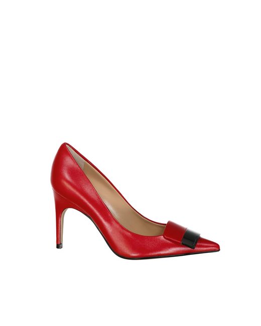 Sergio Rossi Red 090 Leather Pumps