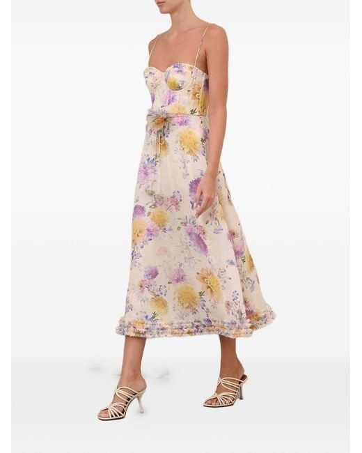 Zimmermann Pink Luna Midi Dress