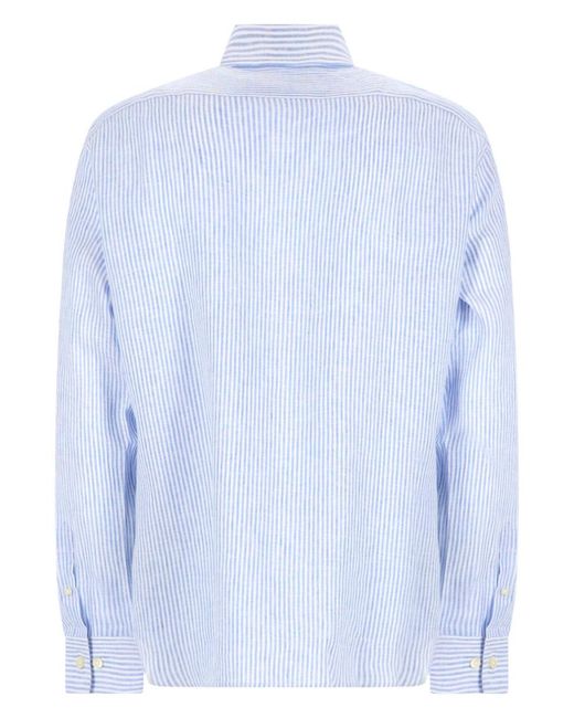 120% Lino Blue Camicia for men