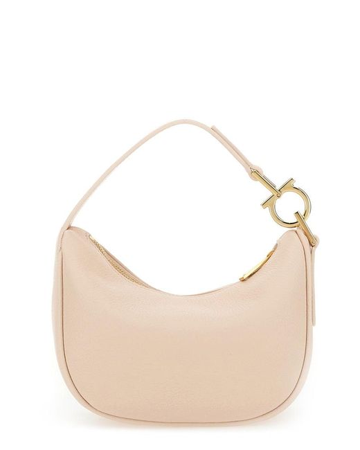 Ferragamo Natural "North-South" Mini Hobo Bag