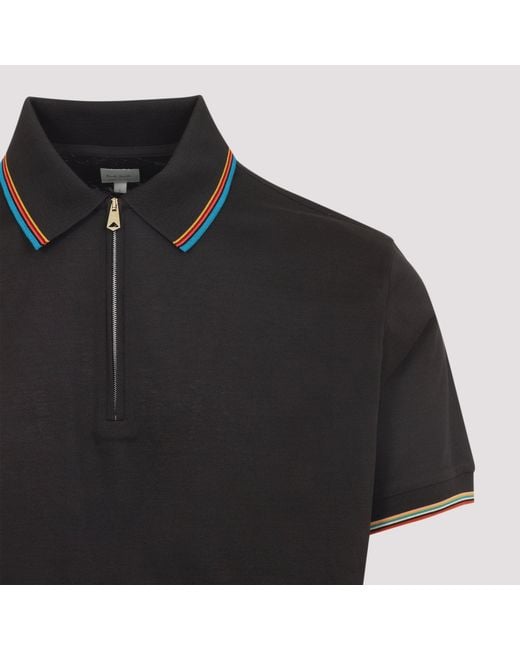 Paul Smith Black Str Detail Polo Shirt